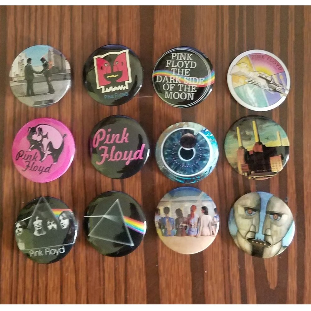 Lot of 12 1.25" Pinback Buttons Pink Floyd